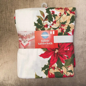 Fabric Tablecloth Christmas Holiday's Oval Oblong